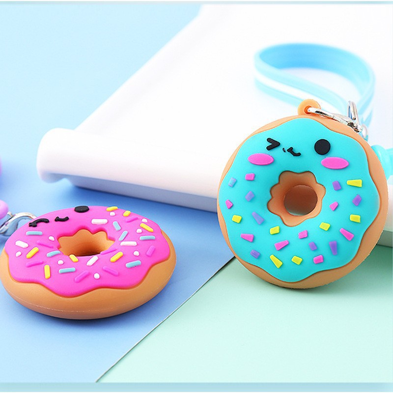 Donut Design Soft PVC Keychain
